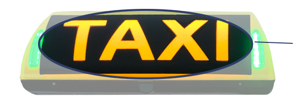 Het iToplight taxibord benadrukt uw merk en geeft u meer ritten