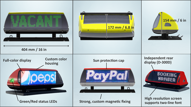 Pointguard's iToplight D-300 Smart Taxi Sign - Features