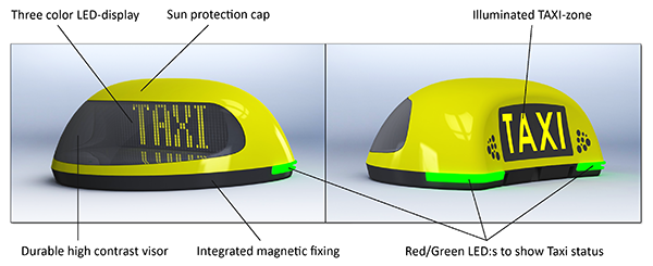Pointguard's iToplight D-500 Smart Taxi Sign - Kenmerken
